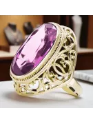 Ring Vintage craft Amethyst 14K Yellow gold vrc184y